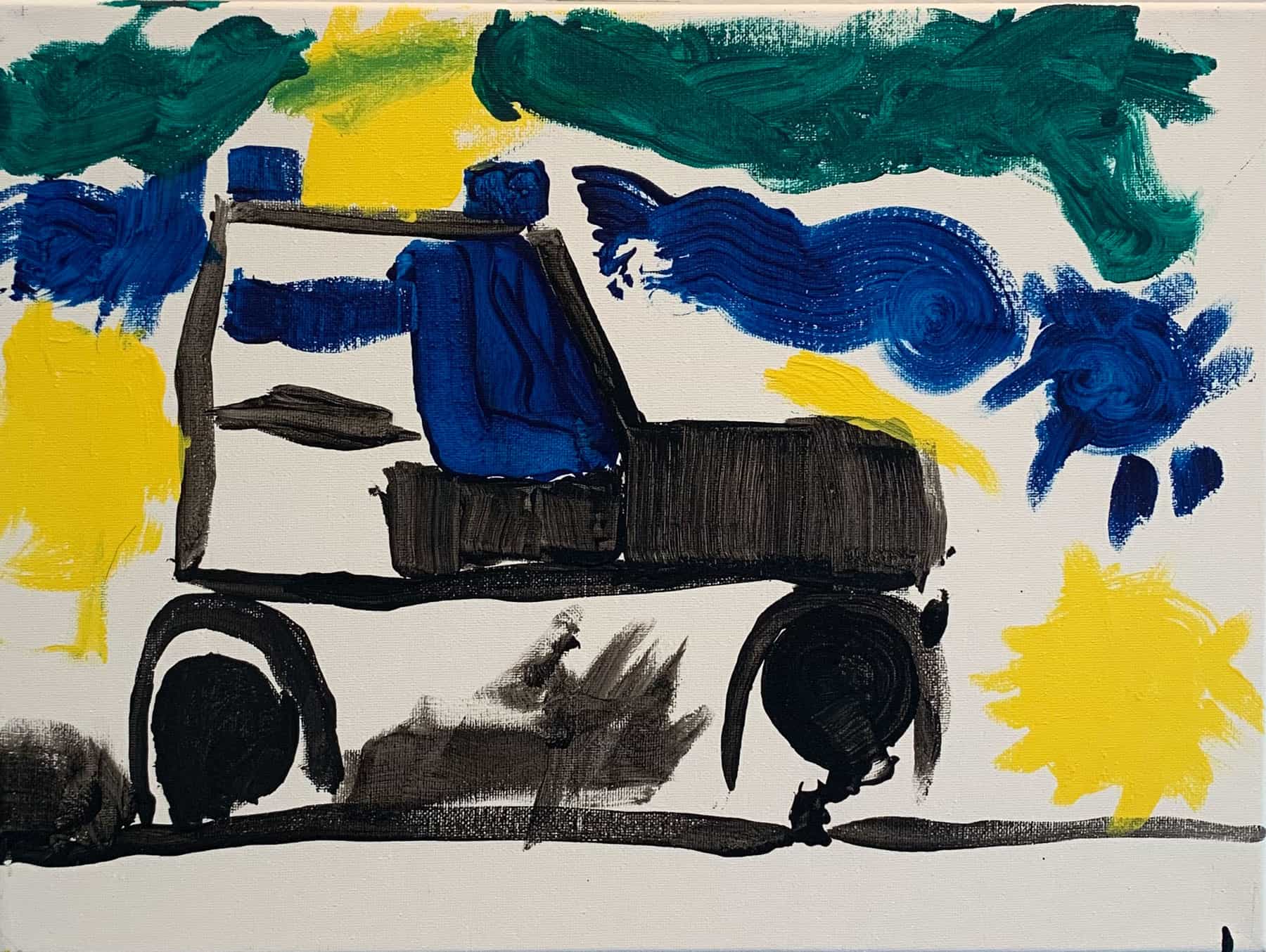 Calvin Roberge (Age 6), <em>The Broken Car Near the Northern Lights</em><em> </em>